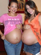 Pregnant slut in a bikini