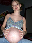 Squeezing hot nipple