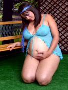 Gorgeous pregnant maidens posing naked on camera with their big tits and stomachs
