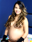 Stunning amateur pregnant girl slip out their clothes and teasing.