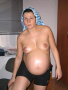 Amazing pregnant beauties willingly undressing and showing their naked goods.