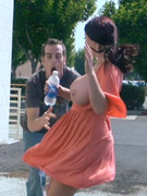 Brazillian slut fondled by strangers on the street