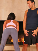 Shy love gives a blow job then fucks a guest at this content party