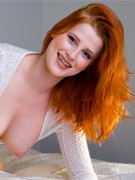 Gorgeous natural redhead ivy manner spread wide