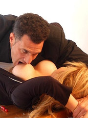 Loan sharks show up at ned&#039;s house, and when he can&#039;t pay up, they tie him down and fuck his wife right before his eyes. cuckolding, double penetratio