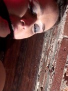 Erotic brunette stunner expsoing her wet snatch on these clothe up pics.