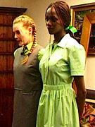 School girls catfight and are spanked as punishment
