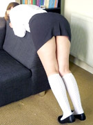 Four lap dancing whores severely strapped and spanked - burning hot buttocks