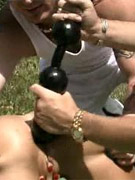 Playing with large anal beads