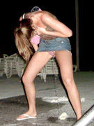 Naked niveous upskirt