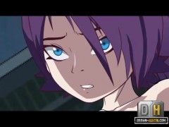Cute hentai dick girl strokes her raging hardon