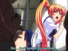 Awesome hentai hottie in miniskirts suck and fucks her bf prick.