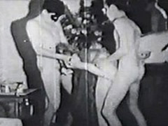 Awesome vintage hotties don't mind dirty gang bang with horny guys.