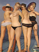 Retro lady loves two stiffy cocks