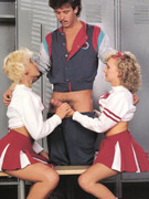 Black seventies lady loves two stiffy army cocks at once