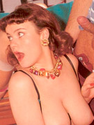 Sexy seventies lady loves two dicks at once inside her holes