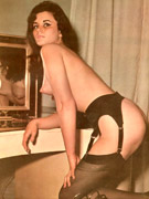 Big load of sticky cum all over her big seventies boobies