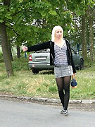 Upskirts views of a plenty of young maidens walking along city streets