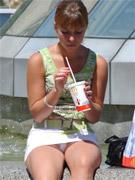 Real voyeur pictures of his opposite neighbor girl in black top and without panties