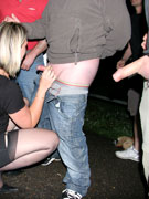 Voyeur cam photos of a squatted and leaking chickie