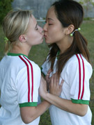 Hot teens olivia and georgia strip each other naked for some fun